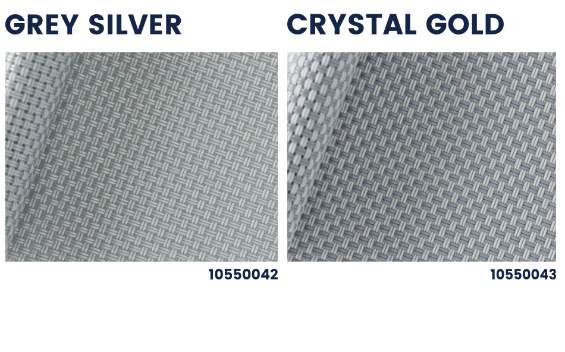 Polyscreen 550 gold silver outdoor roller blinds collection