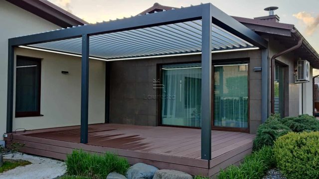 bioklimatine pergola terasa lauko roletai