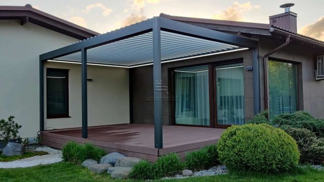 bioklimatine pergola terasa lauko roletai