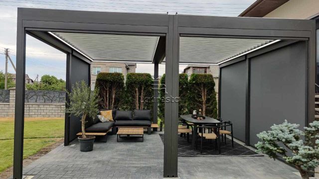 pergola terasa pavesine bioklimatine Kaunas gera kaina terasa pavesine